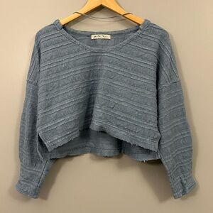 We The Free Dusty Blue Knit Crop Top XS